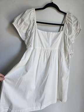 New ABOUND White Square Neck Puff Sleeve Dress